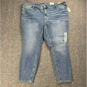 Old Navy Womens Mid-Rise Skinny Jeans Size 26 Light Blue Faded Plus‎ size New
